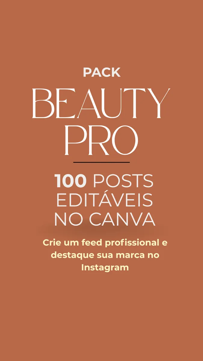 Pack Beauty Pro - 100 Posts editáveis no Canva