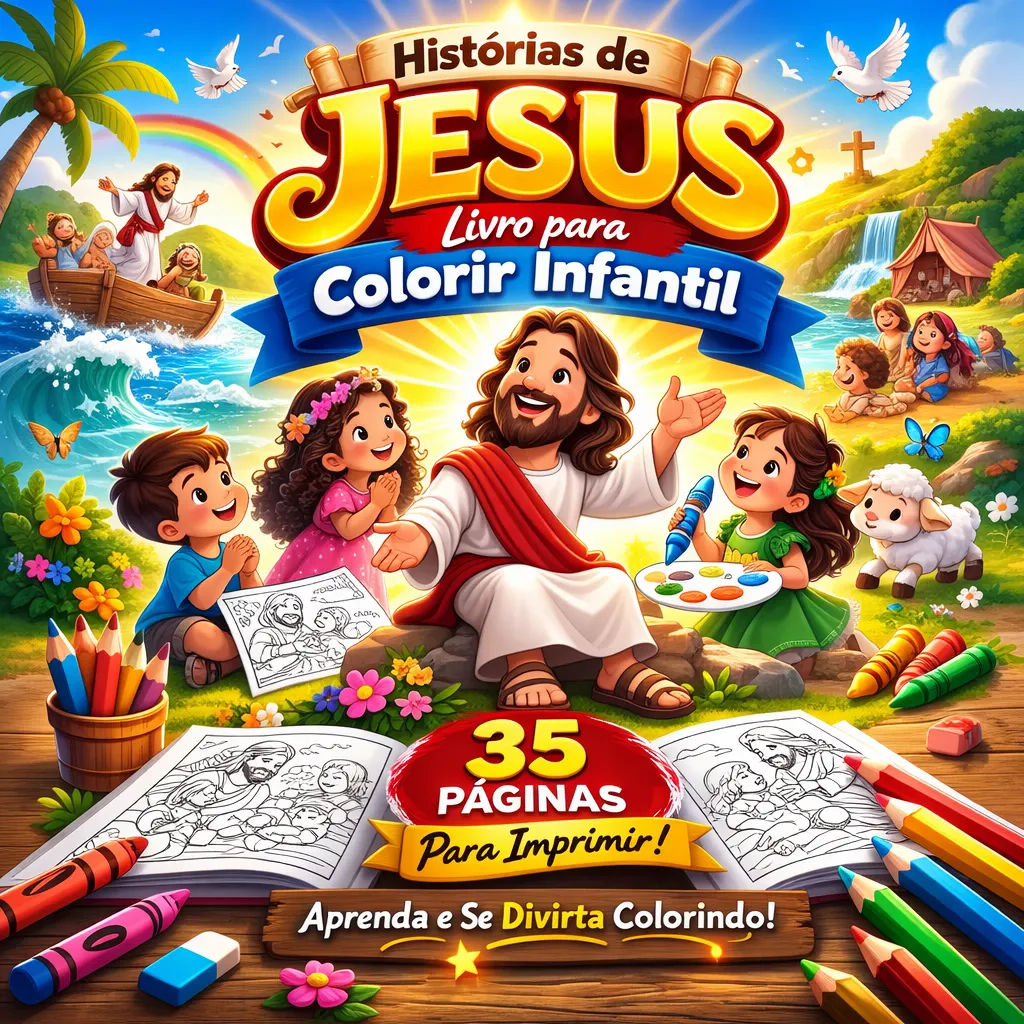 Jesus para Colorir: Um Momento de Paz e Fé em Cada Página"