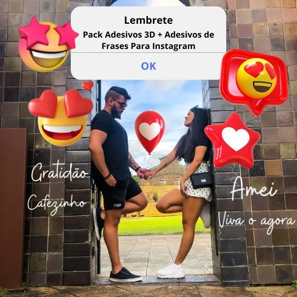 Pack Adesivos 3D + Adesivos de Frases Para Instagram