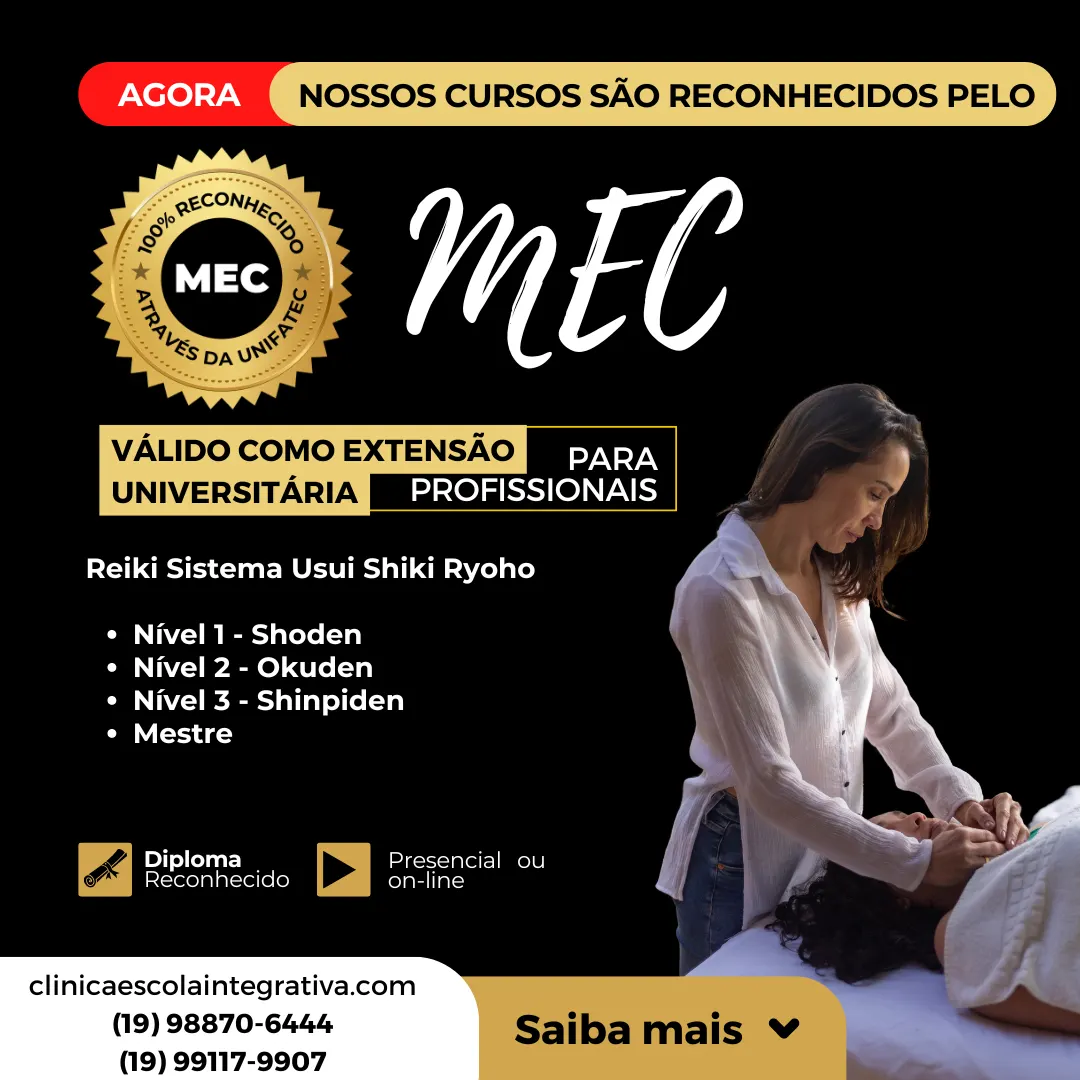 Curso de Reiki I, II, III, Mestre