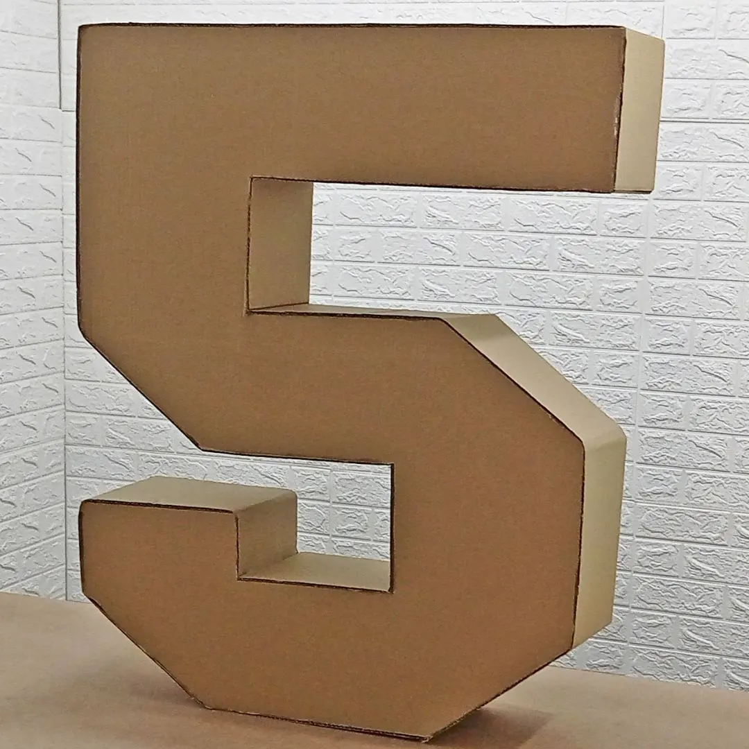Número 5 Moldes de Numero Cinco Para Imprimir Como Fazer O número 5 de papelão grande 3D para decoração de festa