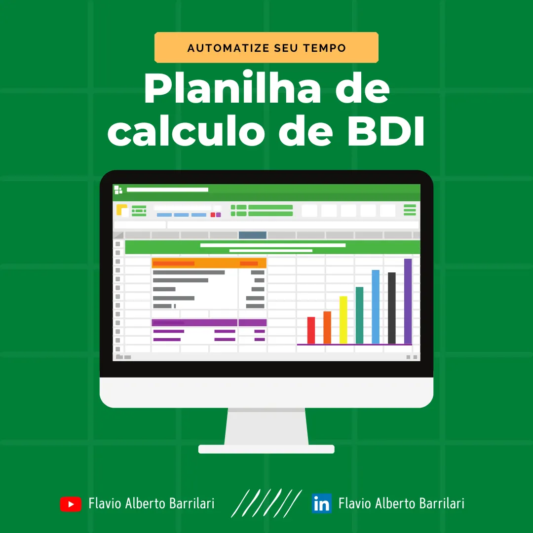 PLANILHA PARA CALCULO DE BDI E CUSTOS INDIRETOS - FORMAÇÃO DE PREÇO DE VENDA EM OBRAS
