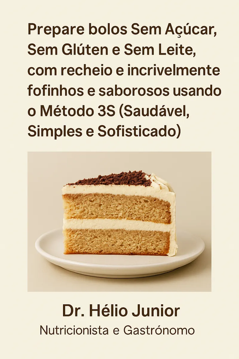 Prepare bolos Sem Açúcar, Sem Glúten e Sem Leite, com recheio e incrivelmente fofinhos e saborosos usando o Método 3 S (Saudável, Simples e Sofisticado)