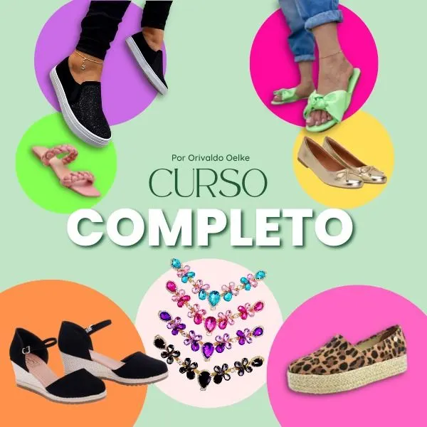 **PROMOÇÃO** - CURSO COMPLETO - Cabedal em Pedraria, Rasteirinhas sem costuras, Rasteirinhas com costuras, Sapatilhas, Tênis e Alpargatas,Calçados de Salto, Calçados Infantis Sapatinhos de bebê e Exce