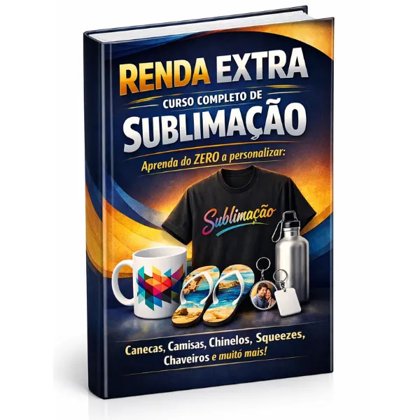 RENDA EXTRA - CURSO COMPLETO DE SUBLIMAÇÃO APRENDA DO ZERO A PERSONALIZAR