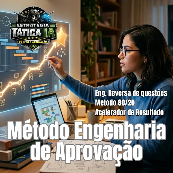 Método Engenharia de Aprovação - Tenha um planejamento estratégico individual, baseado no seu nível, tempo e banca, para acelerar sua evolução e aumentar drasticamente suas chances de aprovação.