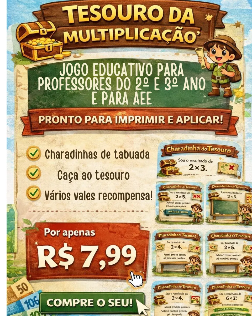 Tesouro da Multiplicação – Jogo Pedagógico para Anos Iniciais e AEE