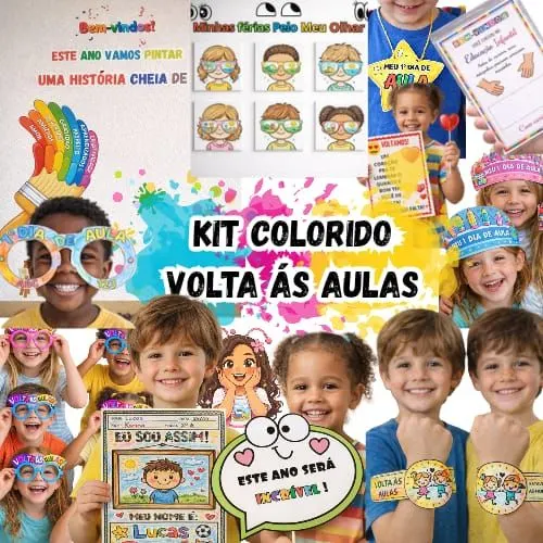Kit volta ás aulas colorido (pronto para imprmir)