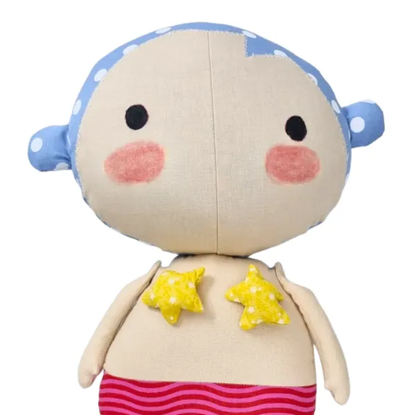 Iara Sereia da Fluflu - Estilo Tilda Toy - Curso Online Passo a Passo com Moldes em Tamanho Real
