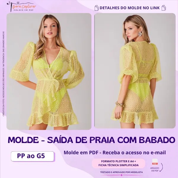 Molde Saída de Praia com Babado