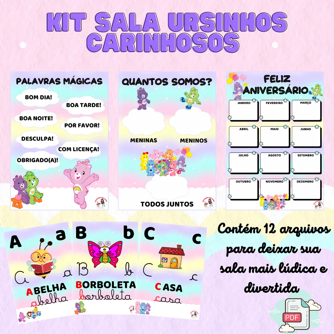 Kit Sala Ursinhos Carinhosos