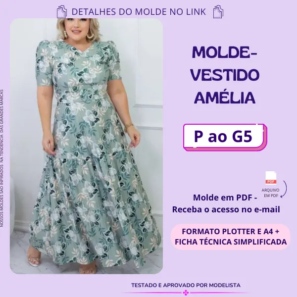 MOLDE VESTIDO AMÉLIA