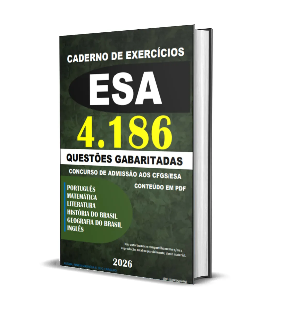 Caderno de Exercícios área Combatente/Geral para o Concurso da ESA - 2026