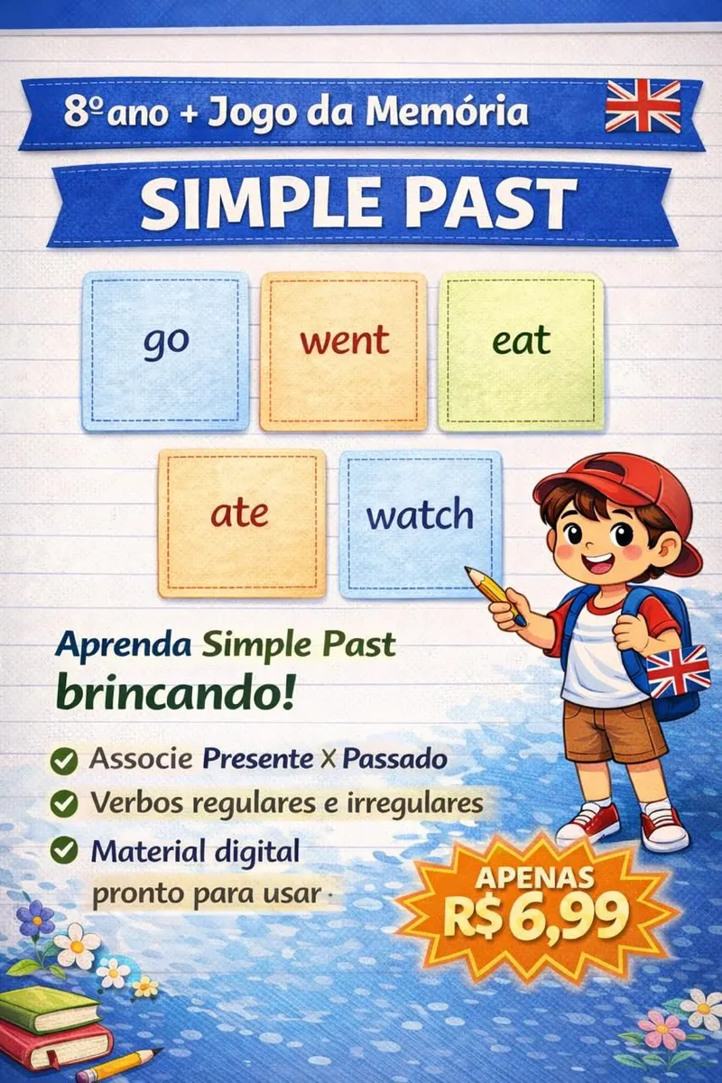 Jogo da Memória – Simple Past (Inglês | 8º ano)