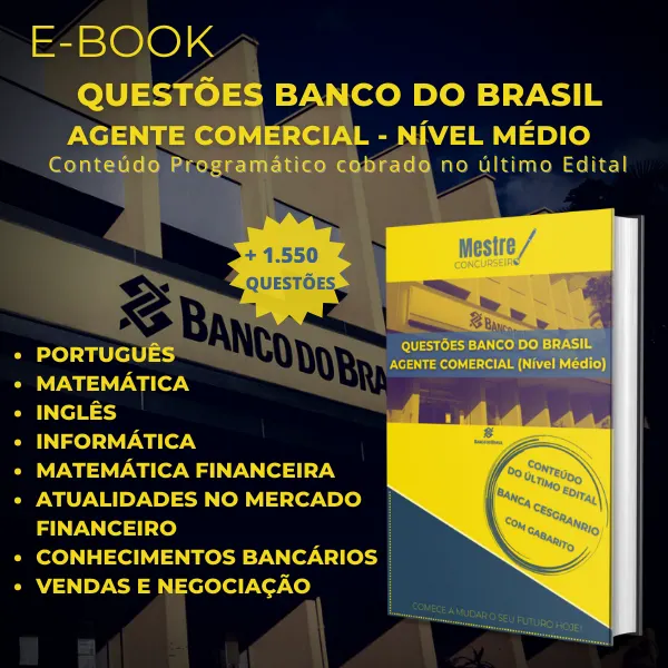 Questões Banco do Brasil - Agente Comercial (Nível Médio) + BÔNUS