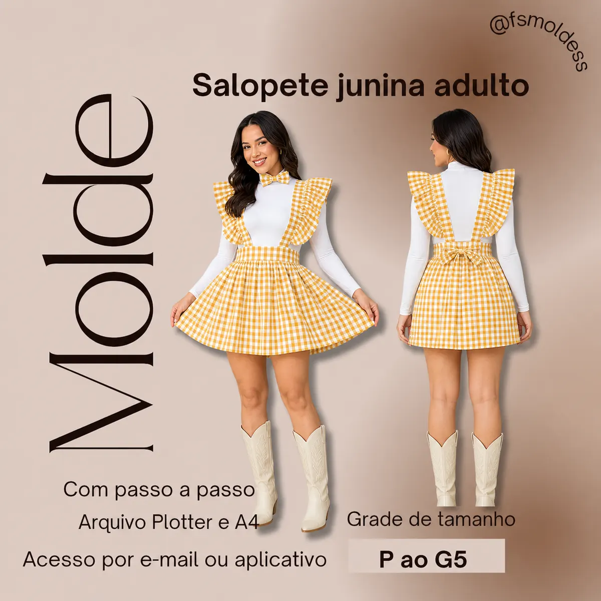 Molde salopete junina adulto