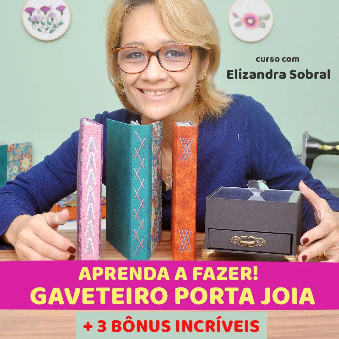 CURSO GAVETEIRO PORTA JOIAS + 3 BÔNUS INCRÍVES