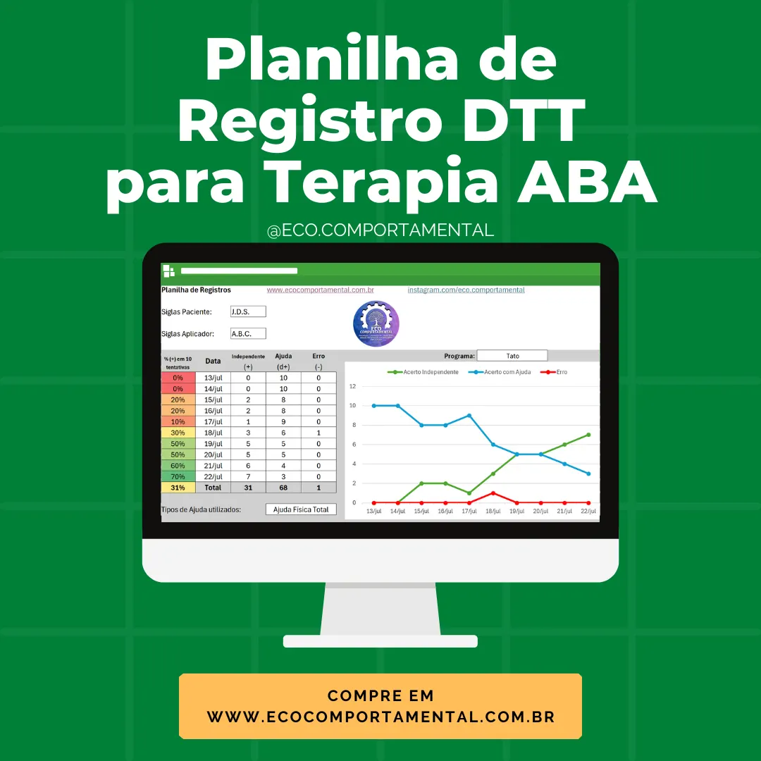Planilha de Registro DTT para Terapia ABA