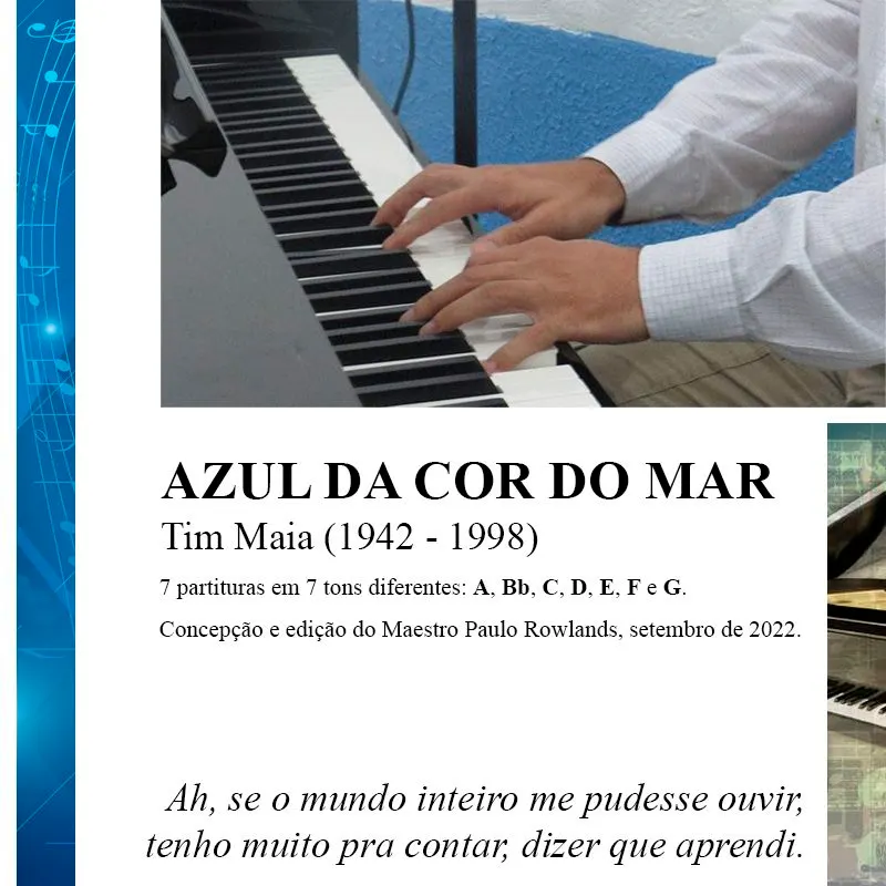 PARTITURA de AZUL DA COR DO MAR