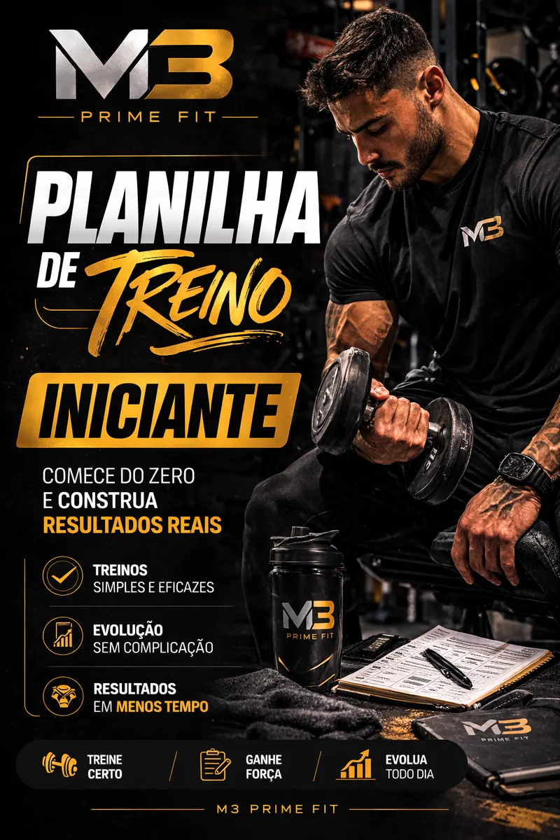 Treino Inteligente para Iniciantes (MASCULINO) : Planilha Pronta para Usar