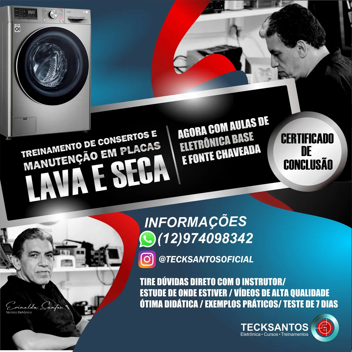 TREINAMENTO DE CONSERTOS E MANUTENÇÃO EM PLACAS DAS LAVADORAS LAVA E SECA