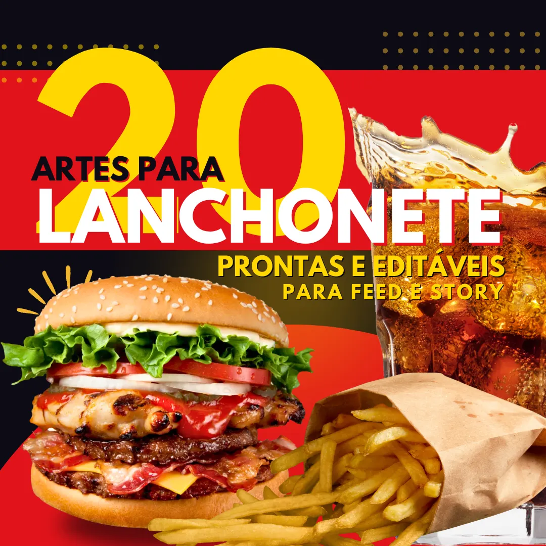 PACK 20 ARTES PARA LANCHONETE