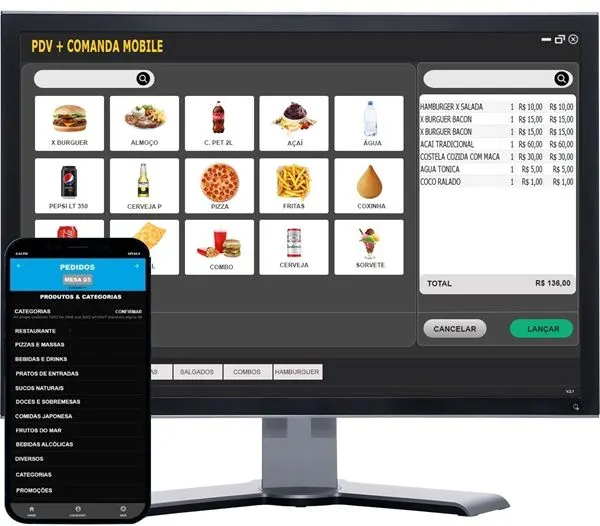 Sistema PDV Gestão Para Pizzarias Lanchonetes Bares Restaurantes