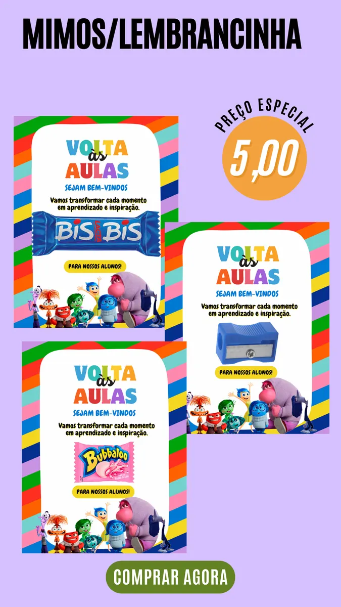 Cartões para Bis Volta às aulas Divertidamente