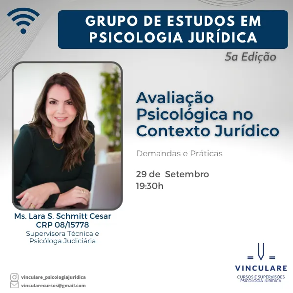 Grupo de Estudos em Psicologia Jurídica - Setembro - Avaliação Psicológica Pericial
