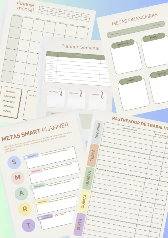 Planner Financeiro 2025 | PDF Imprimível | Controle Seus Gastos e Metas