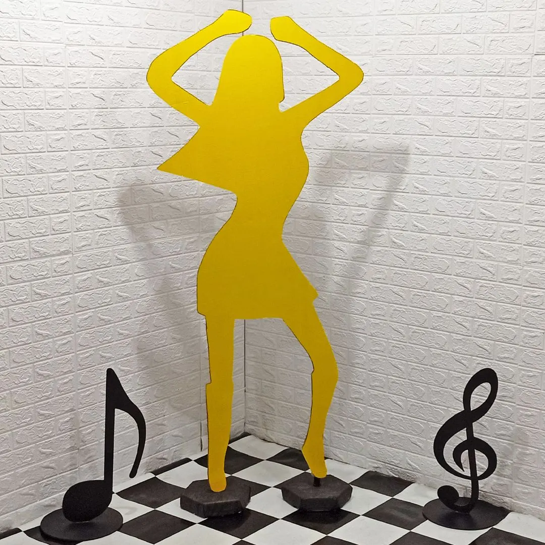 Moldes de Silhueta Feminina Discoteca Balada Neon Dança Para Imprimir