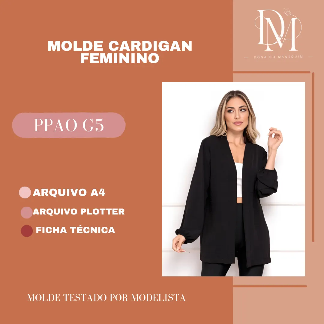 MOLDE CARDIGAN FEMININO