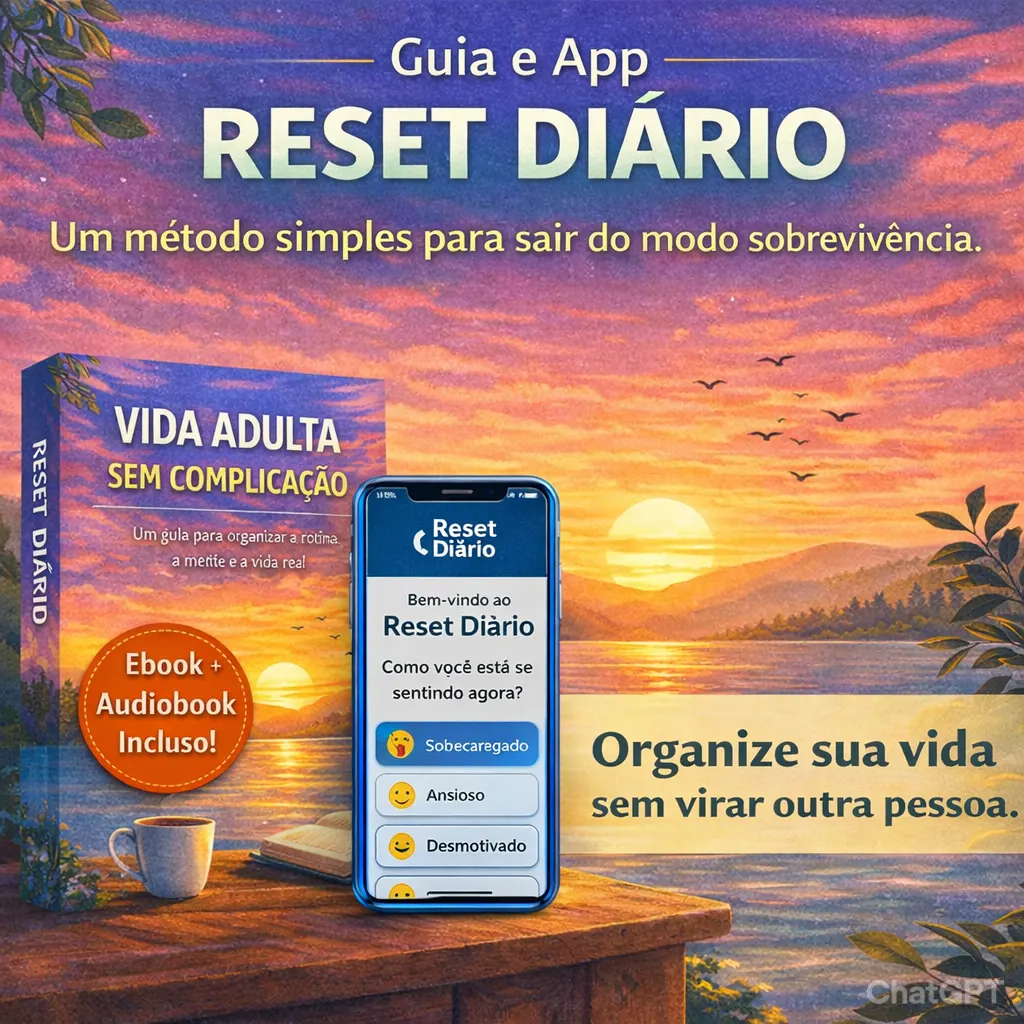 Guia e App - RESET DIÁRIO. Um método simples para sair do modo sobrevivência. Organize sua vida sem virar outra pessoa