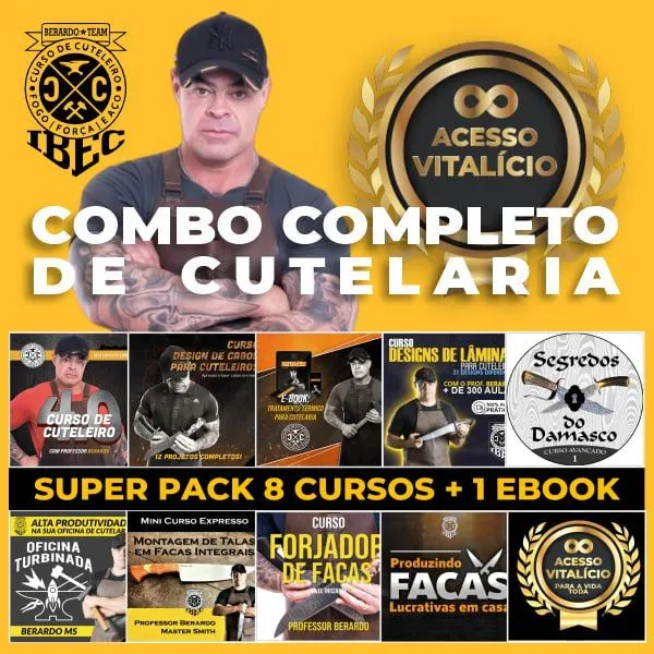 Combo Completo de Cutelaria | Acesso Vitalício - Suporte de 1 ano - Professor Berardo