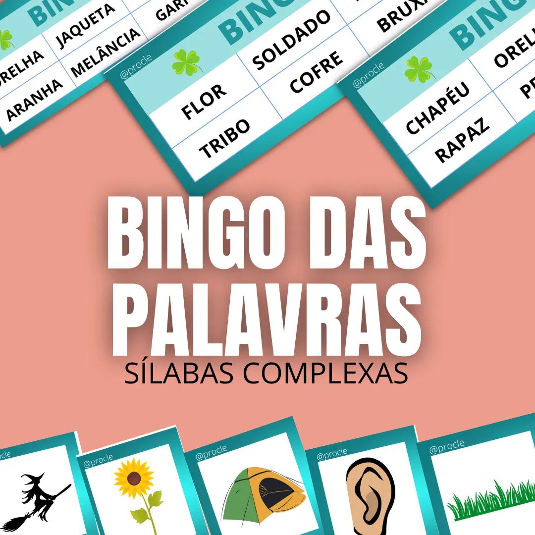 Bingo das Palavras, Sílabas Complexas (Recurso Pedagógico)