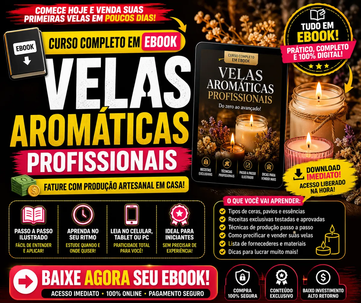 Curso Completo de Fabricação e Venda de Velas Aromáticas