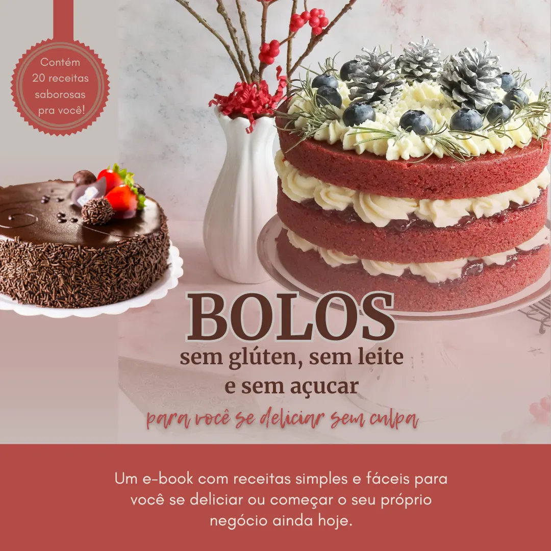 Receitas de Bolos sem Glúten, sem Leite e sem Açúcar