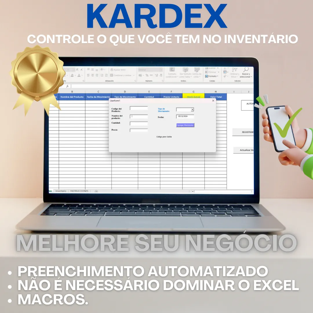 Planilha Gestor de Estoque Kardex