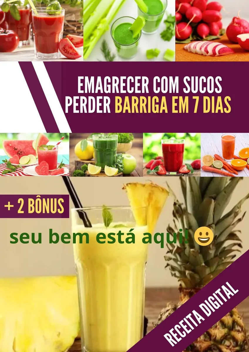 Emagrecer com Sucos e perder barriga em 7 dias