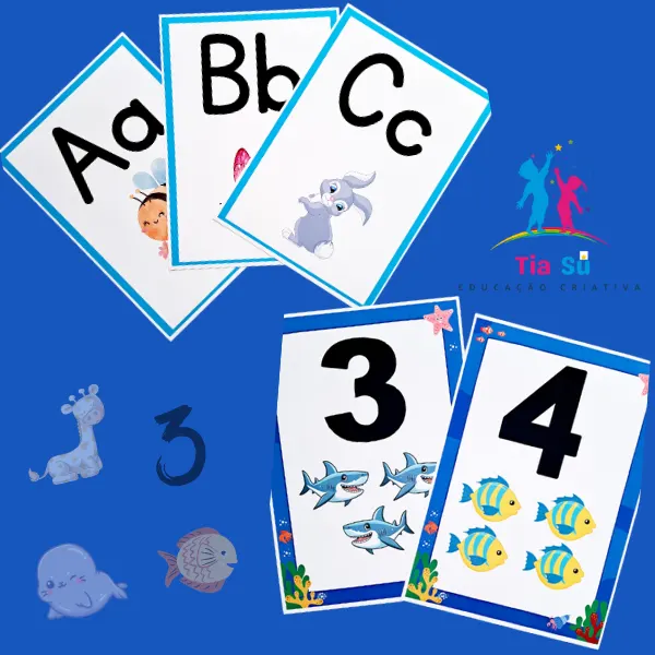 KIT LETRAS DO ALFABETO DE PAREDE + NÚMEROS DE PAREDE