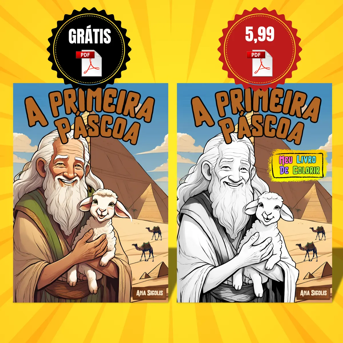 Livro de Colorir e Livro de História - A Primeira Páscoa