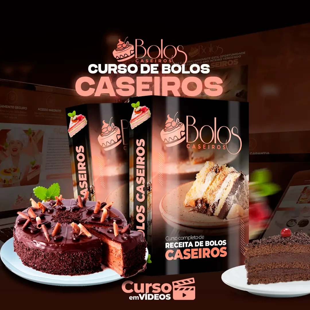Segredos das melhores receitas de Bolos Caseiros Curso Completo