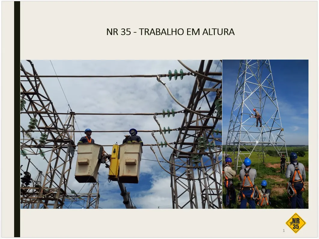 Slides para treinamento trabalho em altura- NR-35