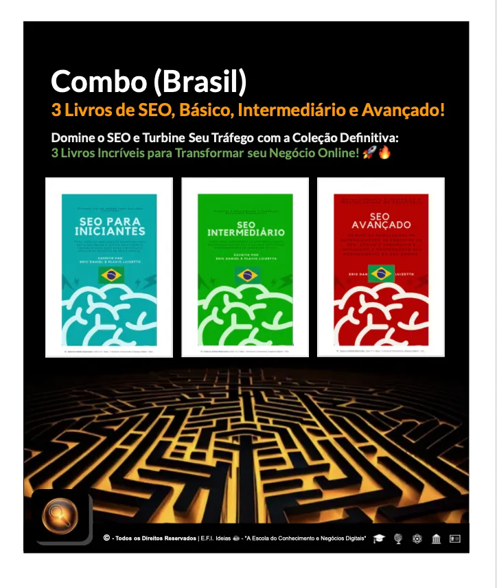 📘📗📕 SEO (Brasil) - Pacote com 3 Cursos de SEO, p/ Iniciantes, p/ Analistas Profissionais, e +Mais o Nível Avançado (p/ Especialistas) 👍🏻