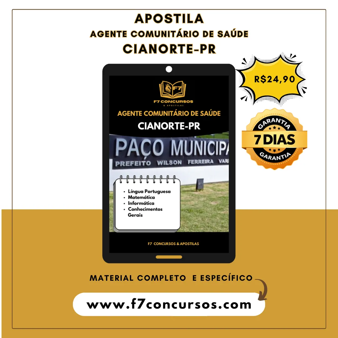 Apostila Agente Comunitário de Saúde de Cianorte - PR