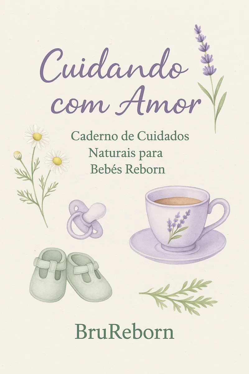 Caderno de cuidados naturais para bebês reborn