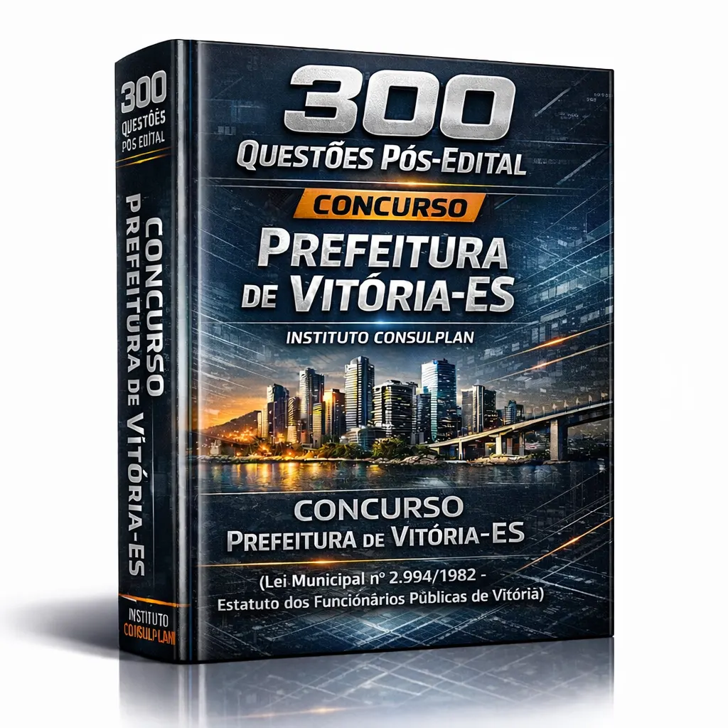 Concurso Prefeitura de Vitória (ES) – 2026 – 300 Questões Pós-Edital – Banca Instituto Consulplan – (Estatuto dos Funcionários Públicos – Lei Municipal nº 2.994/1982)