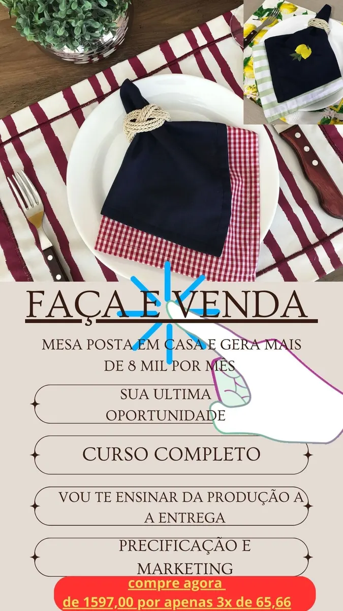 Curso Faça e venda Mesa Posta em Casa