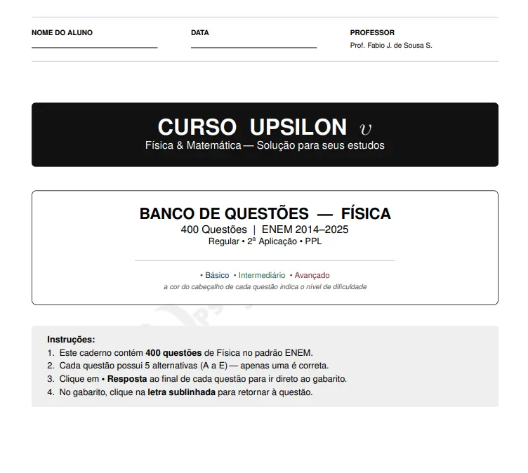 Banco Estratégico ENEM — Física | 400 Questões