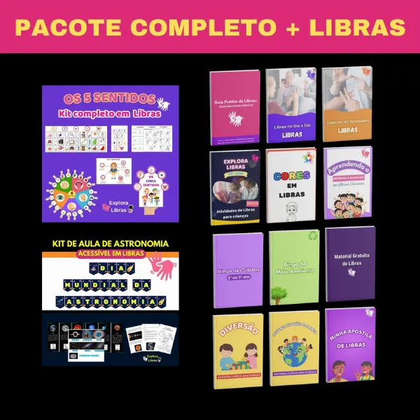 Pacote Completo Volta Às Aulas: Atividades e Materiais Lúdicos para estudantes surdos e ouvintes / Professores + BÔNUS